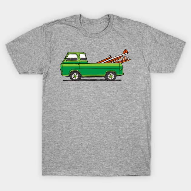 GREEN SURF TRUCK T-Shirt by OldSkoolDesign